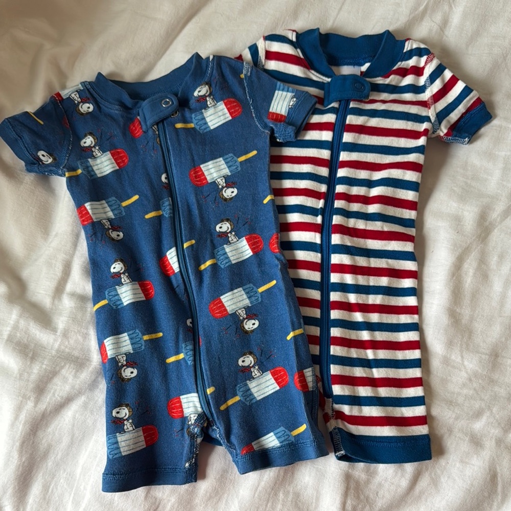 Blue and Red Striped Kids One Piece Set